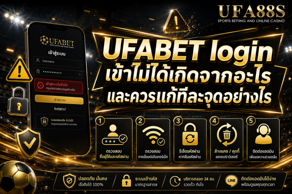 UFABET login เข้าไม่ได้เกิดจากอะไร และควรแก้ทีละจุดอย่างไร