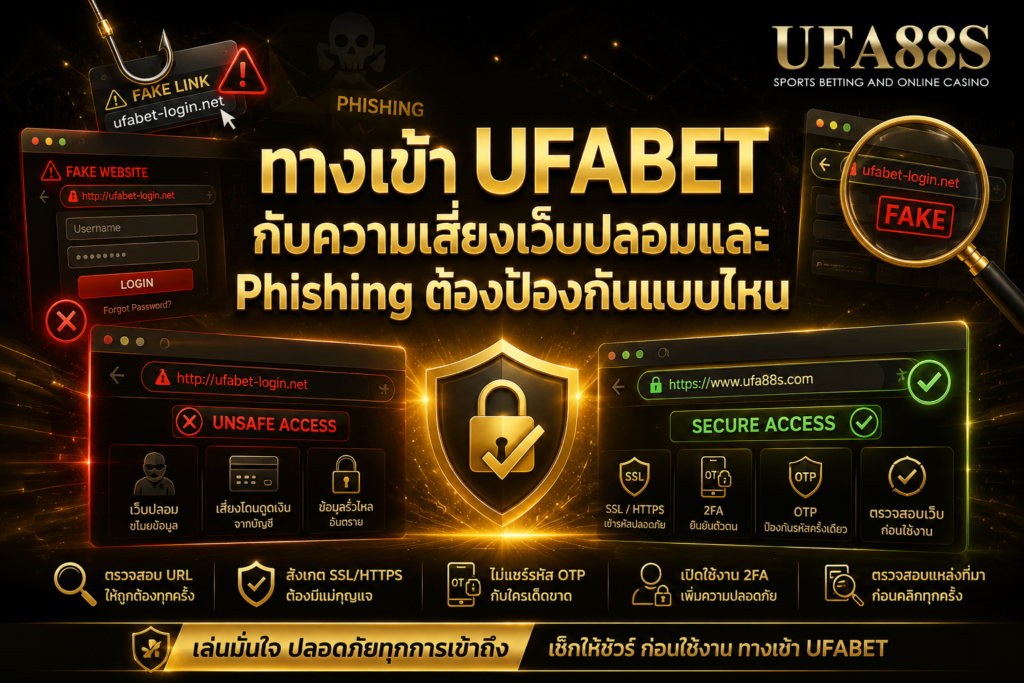 ทางเข้าUFABET กับความเสี่ยงเว็บปลอมและ Phishing ต้องป้องกันแบบไหน