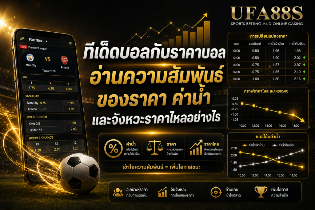 ทีเด็ดบอลกับราคาบอล อ่านความสัมพันธ์ของราคา ค่าน้ำ และจังหวะราคาไหลอย่างไร