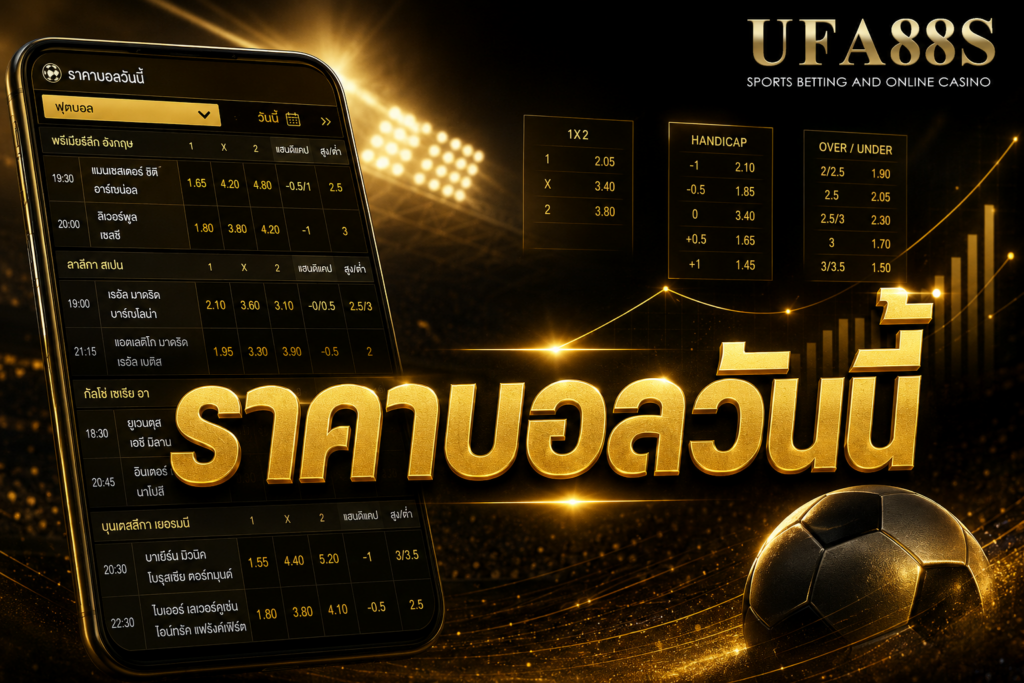 ราคาบอลวันนี้ อัปเดตแบบเรียลไทม์ดูได้ทุกลีก