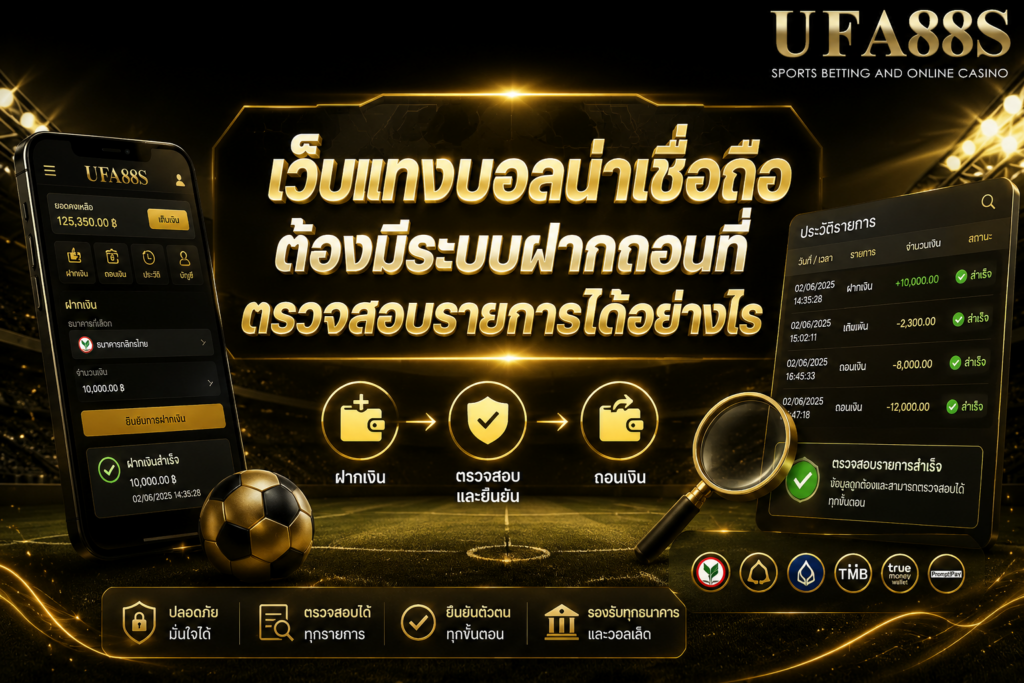 เว็บแทงบอลน่าเชื่อถือต้องมีระบบฝากถอนที่ตรวจสอบรายการได้อย่างไร