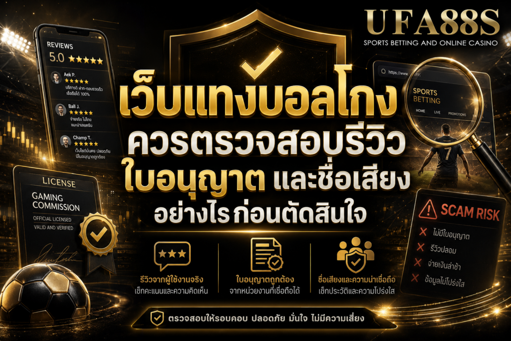 เว็บแทงบอลโกงควรตรวจสอบรีวิว ใบอนุญาต และชื่อเสียงอย่างไรก่อนตัดสินใจ