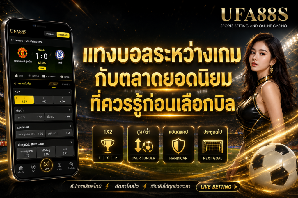 แทงบอลระหว่างเกมกับตลาดยอดนิยมที่ควรรู้ก่อนเลือกบิล