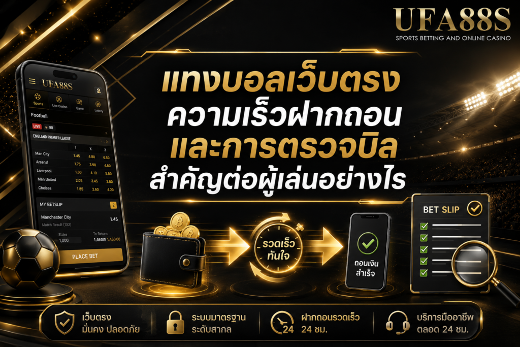 แทงบอลเว็บตรงความเร็วฝากถอนและการตรวจบิลสำคัญต่อผู้เล่นอย่างไร