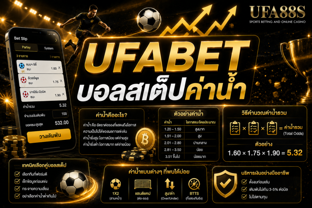 UFABET บอลสเต็ปค่าน้ำ ดูยังไงให้เข้าใจยอดจ่าย