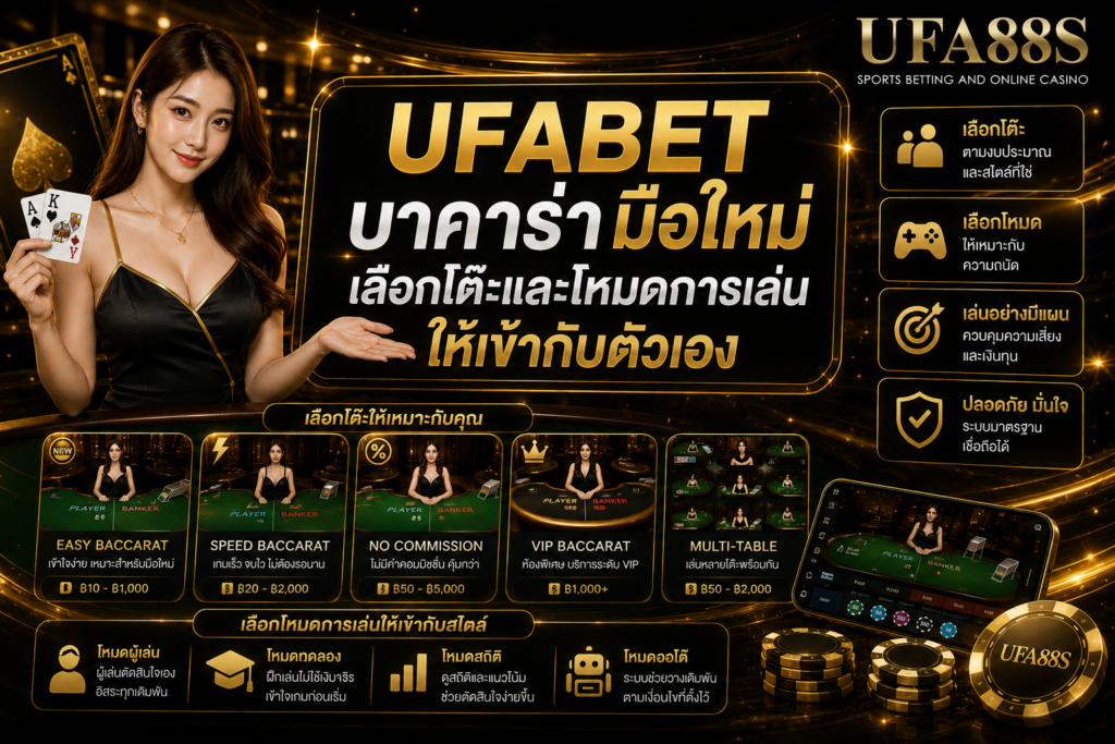 UFABET บาคาร่ามือใหม่ เลือกโต๊ะและโหมดการเล่นให้เข้ากับตัวเอง