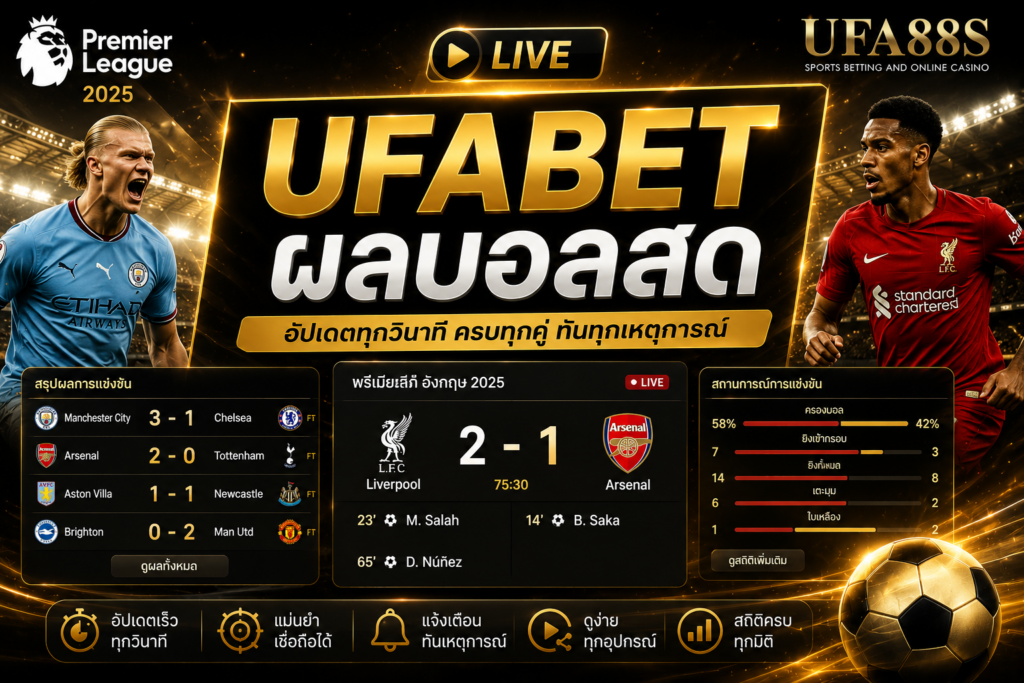 UFABET ผลบอลสด เช็กสกอร์สดได้ทันทุกคู่