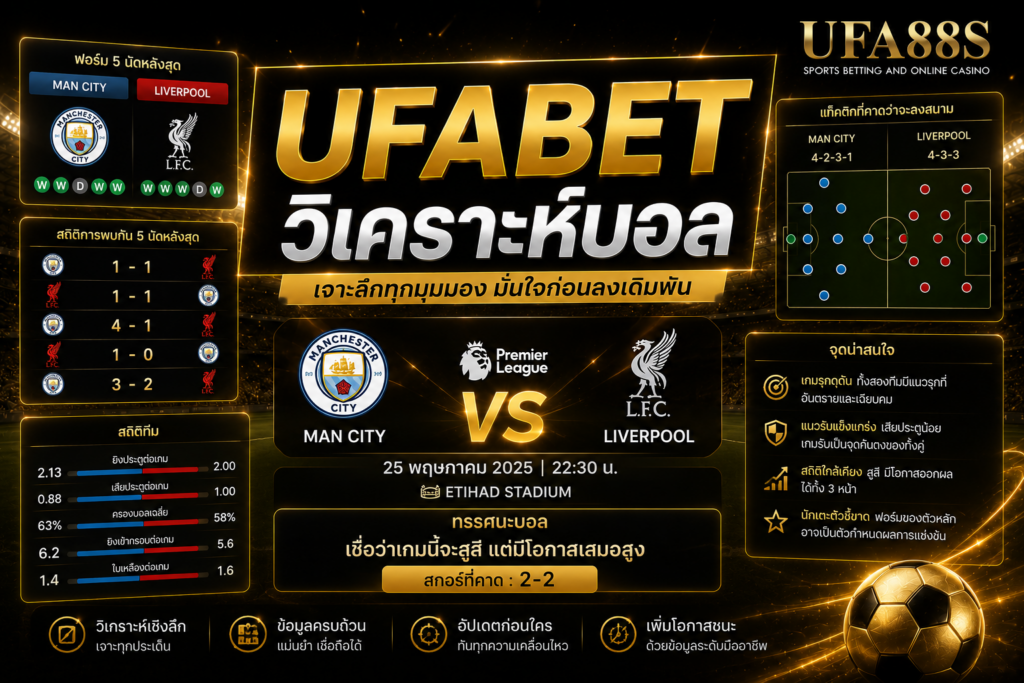 UFABET วิเคราะห์บอล ดูสถิติ ฟอร์มทีม และราคาให้ครบ