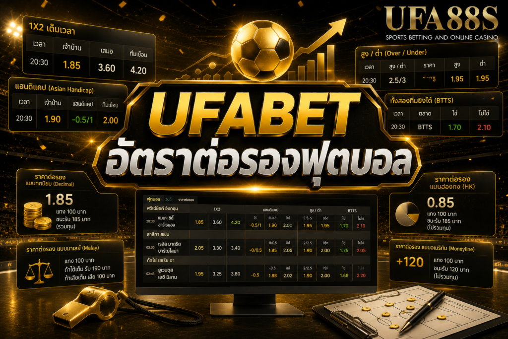 UFABET อัตราต่อรองฟุตบอล เช็กต่อรองก่อนวิเคราะห์คู่แข่ง