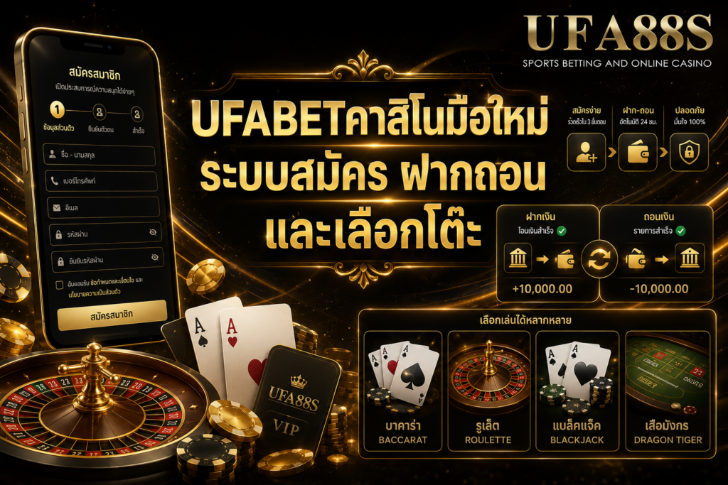 UFABETคาสิโนมือใหม่ ระบบสมัคร ฝากถอน และเลือกโต๊ะ
