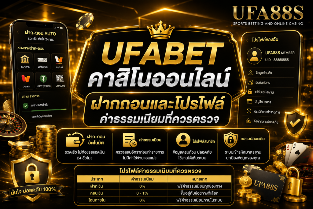 UFABETคาสิโนออนไลน์ ฝากถอนและโปรไฟล์ค่าธรรมเนียมที่ควรตรวจ