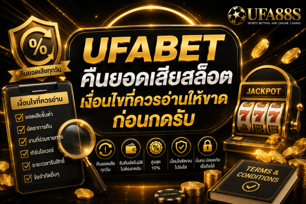 UFABETคืนยอดเสียสล็อต เงื่อนไขที่ควรอ่านให้ขาดก่อนกดรับ