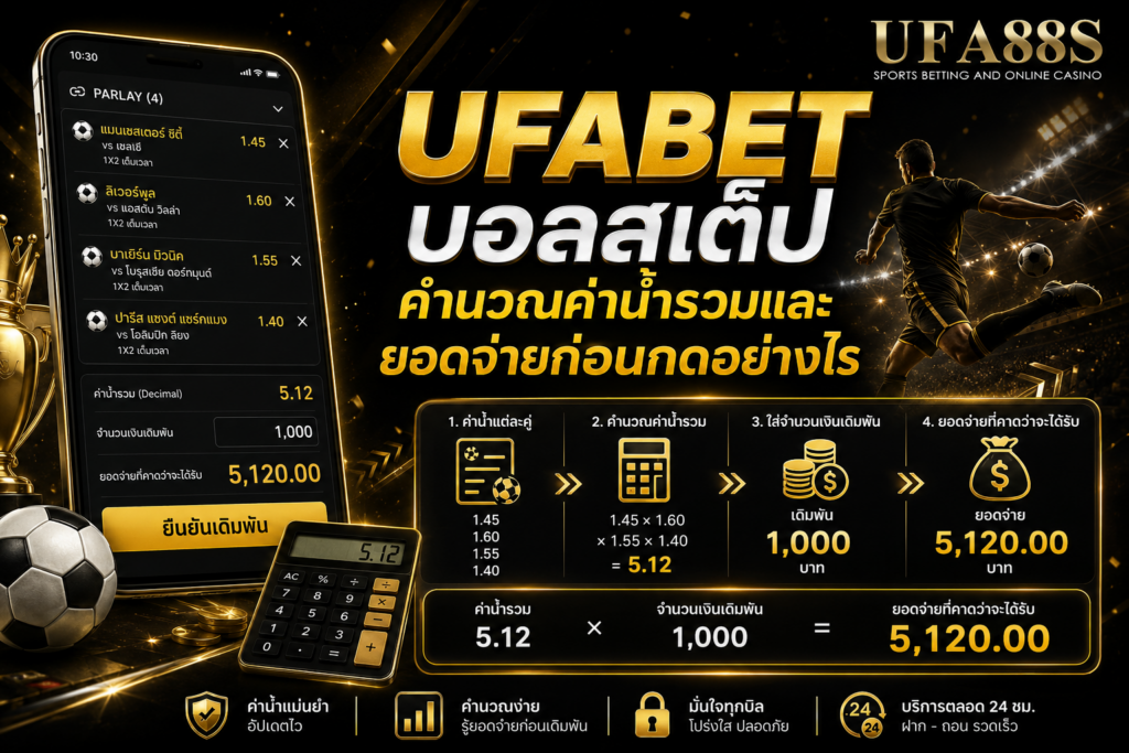 UFABETบอลสเต็ป คำนวณค่าน้ำรวมและยอดจ่ายก่อนกดอย่างไร
