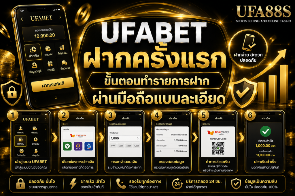 UFABETฝากครั้งแรก ขั้นตอนทำรายการฝากผ่านมือถือแบบละเอียด