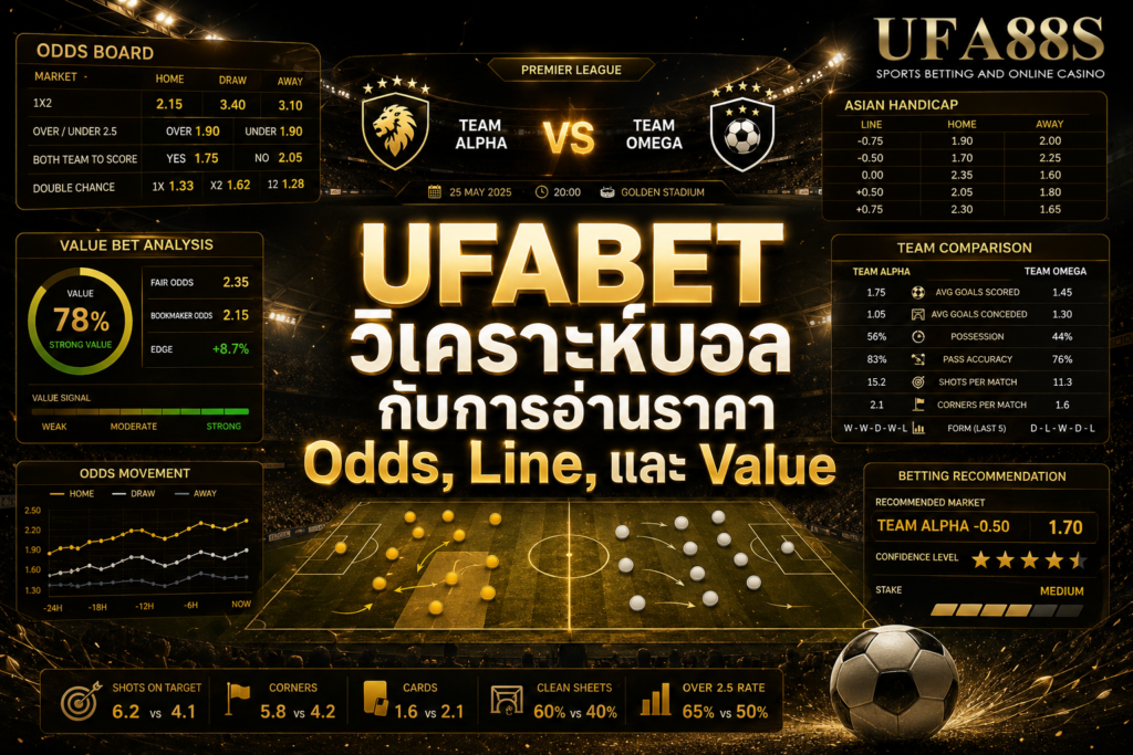 UFABETวิเคราะห์บอล กับการอ่านราคา Odds, Line, และ Value