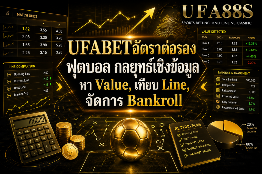 UFABETอัตราต่อรองฟุตบอล กลยุทธ์เชิงข้อมูล หา Value, เทียบ Line, จัดการ Bankroll