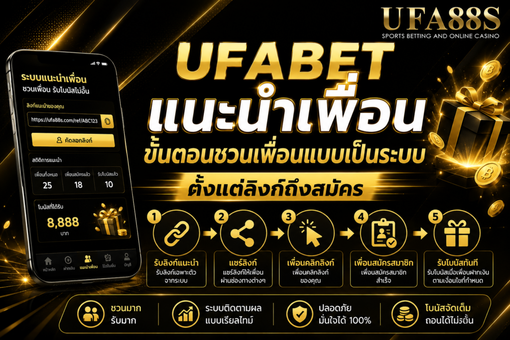 UFABETแนะนำเพื่อน ขั้นตอนชวนเพื่อนแบบเป็นระบบ ตั้งแต่ลิงก์ถึงสมัคร