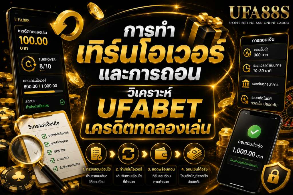 การทำเทิร์นโอเวอร์และการถอน วิเคราะห์UFABETเครดิตทดลองเล่น