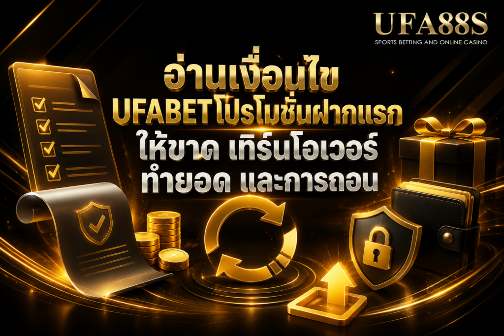อ่านเงื่อนไข UFABETโปรโมชั่นฝากแรก ให้ขาด เทิร์นโอเวอร์ ทำยอด และการถอน