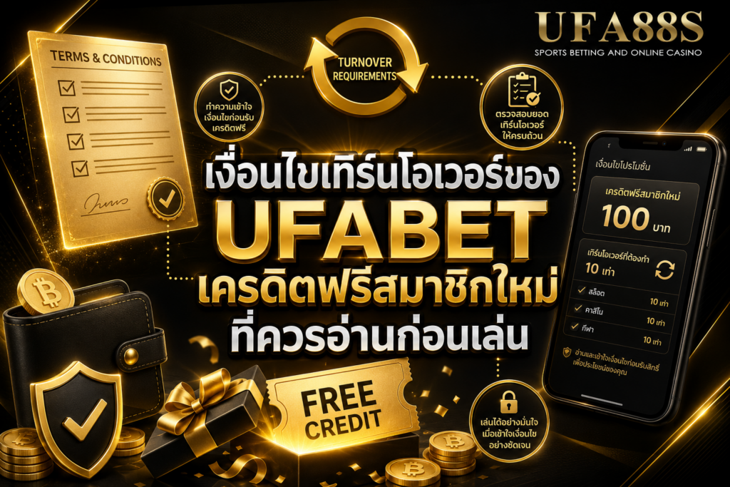 เงื่อนไขเทิร์นโอเวอร์ของ UFABETเครดิตฟรีสมาชิกใหม่ ที่ควรอ่านก่อนเล่น