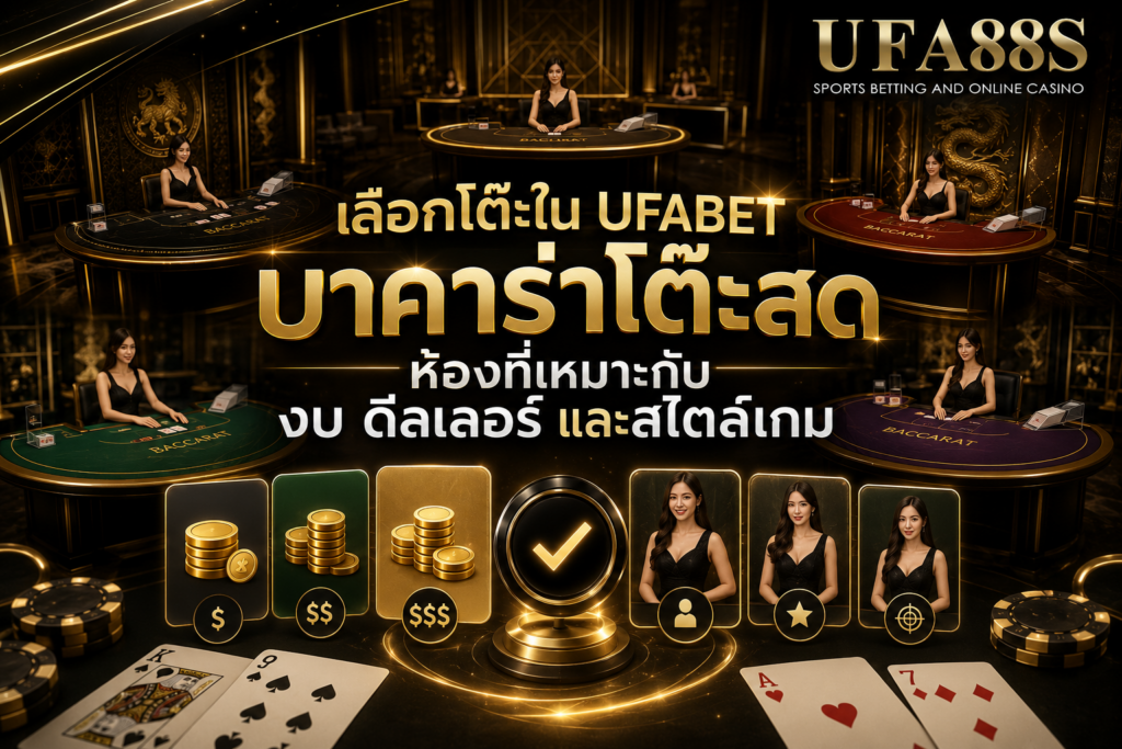 เลือกโต๊ะใน UFABETบาคาร่าโต๊ะสด ห้องที่เหมาะกับงบ ดีลเลอร์ และสไตล์เกม