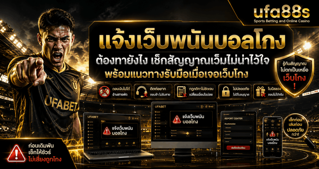 แจ้งเว็บพนันบอลโกง