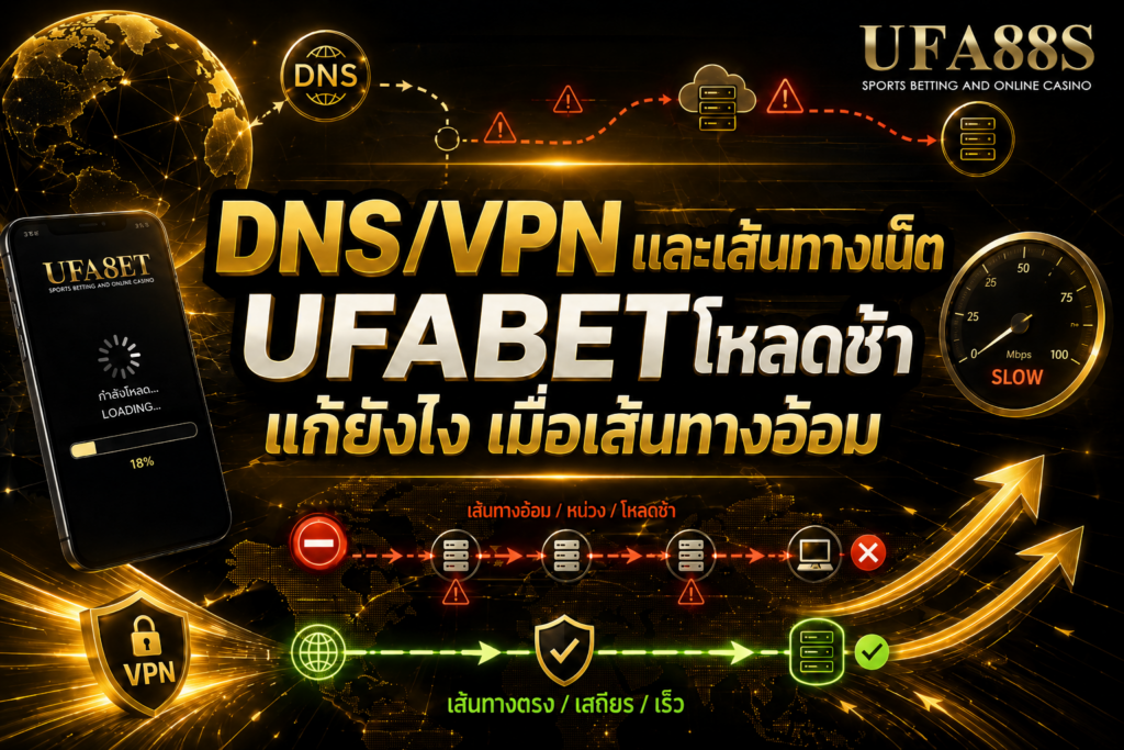DNS VPN และเส้นทางเน็ต UFABETโหลดช้า​แก้ยังไง เมื่อเส้นทางอ้อม