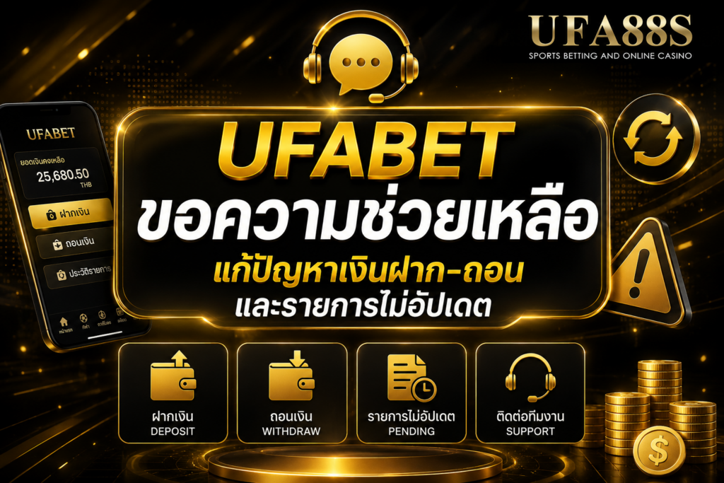 UFABETขอความช่วยเหลือ แก้ปัญหาเงินฝาก–ถอนและรายการไม่อัปเดต