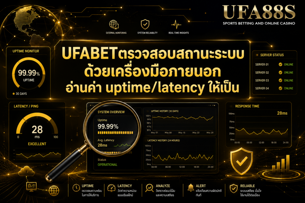 UFABETตรวจสอบสถานะระบบ ด้วยเครื่องมือภายนอก อ่านค่า uptime latency ให้เป็น