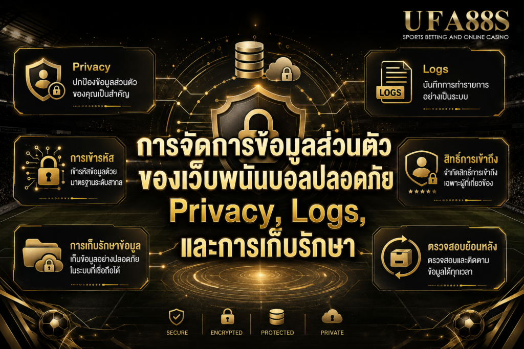 การจัดการข้อมูลส่วนตัวของเว็บพนันบอล​ปลอดภัย Privacy, Logs, และการเก็บรักษา