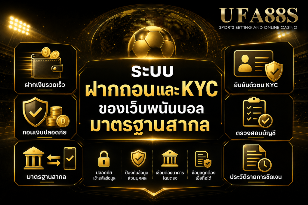 ระบบฝากถอนและ KYC ของเว็บพนันบอลมาตรฐานสากล