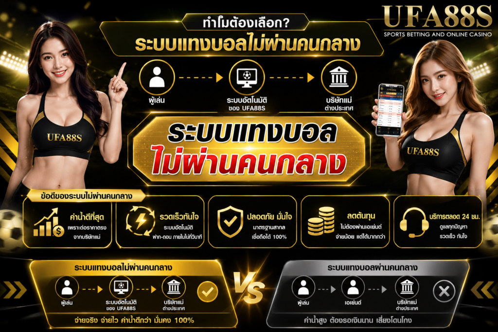 ระบบแทงบอลไม่ผ่านคนกลาง ใช้งานตรง เข้าใจขั้นตอนง่ายขึ้น