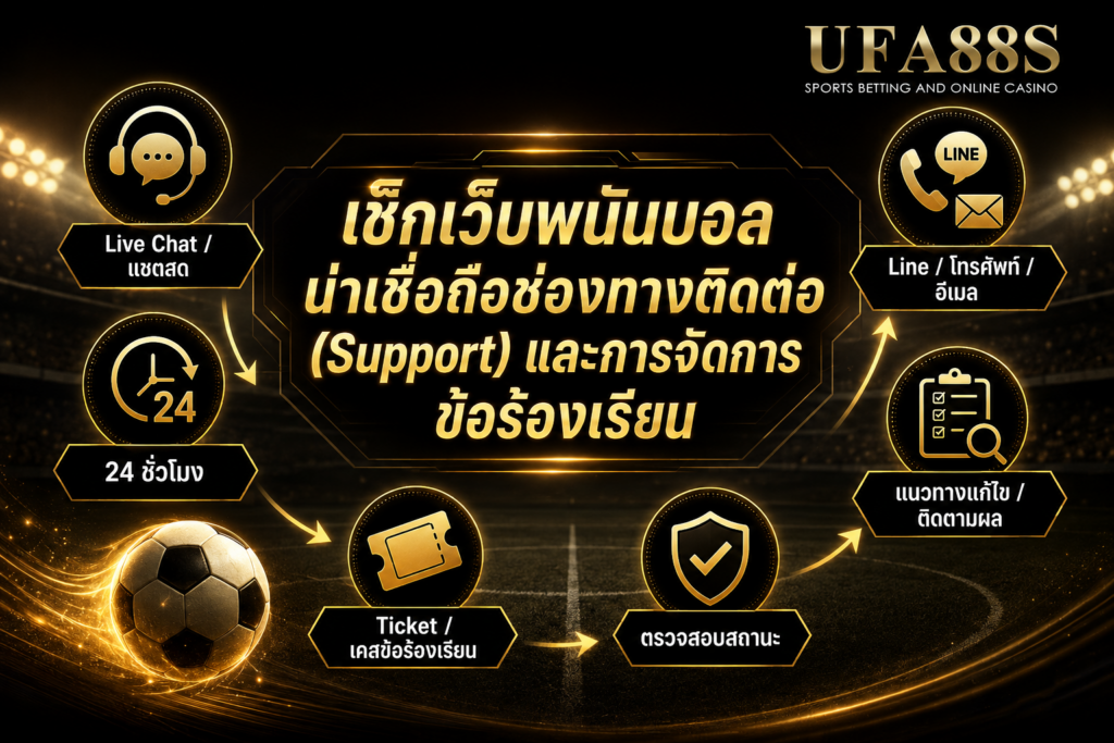 เช็กเว็บพนันบอลน่าเชื่อถือช่องทางติดต่อ Support และการจัดการข้อร้องเรียน
