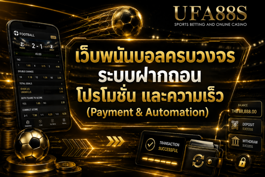 เว็บพนันบอลครบวงจรระบบฝากถอน โปรโมชั่น และความเร็ว (Payment & Automation)