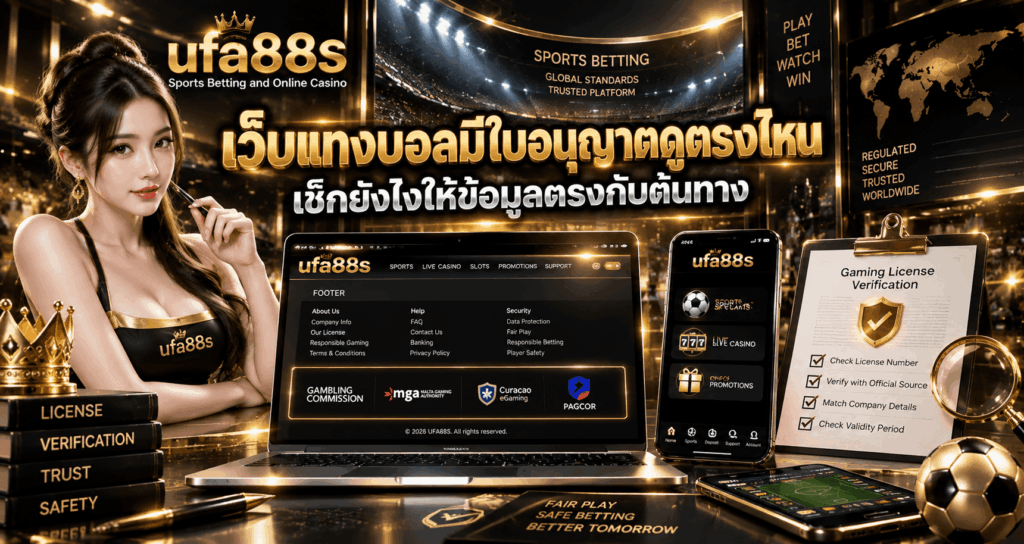เว็บแทงบอลมีใบอนุญาตดูตรงไหน