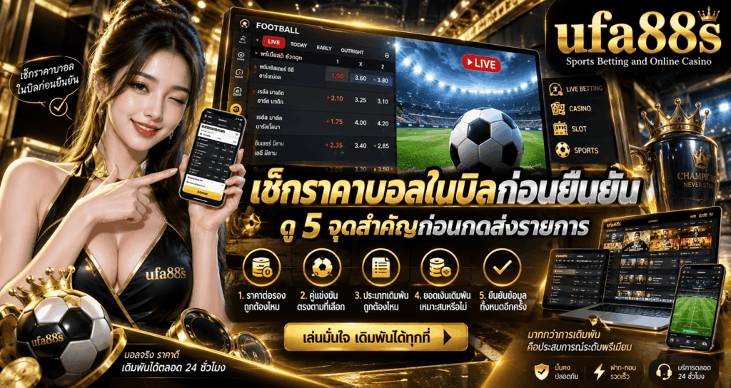 เช็กราคาบอลในบิลก่อนยืนยัน