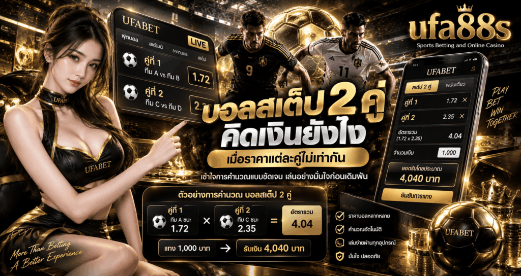 บอลสเต็ป 2 คู่ คิดเงินยังไง