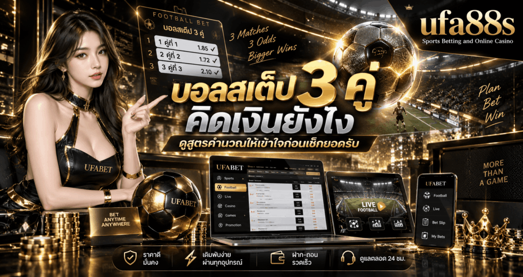 บอลสเต็ป 3 คู่ คิดเงินยังไง