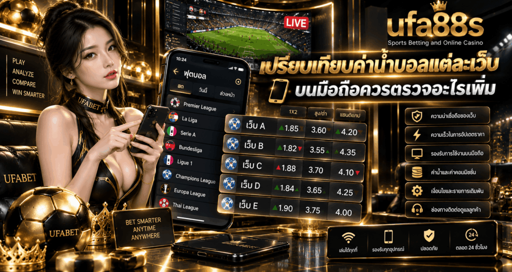เปรียบเทียบค่าน้ำบอลแต่ละเว็บ