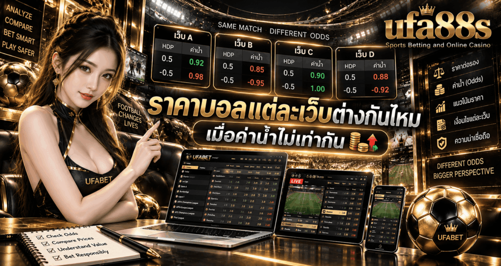 ราคาบอลแต่ละเว็บต่างกันไหม
