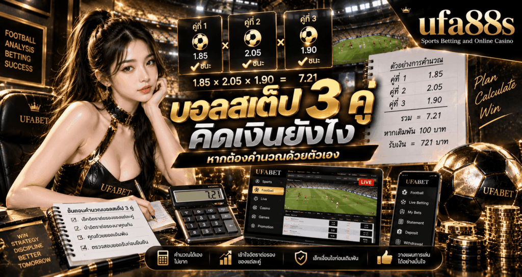 บอลสเต็ป 3 คู่ คิดเงินยังไง