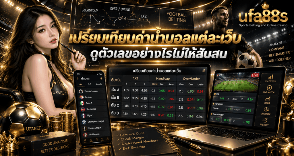 เปรียบเทียบค่าน้ำบอลแต่ละเว็บ