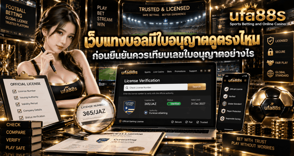 เว็บแทงบอลมีใบอนุญาตดูตรงไหน