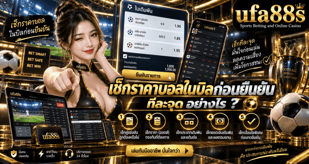 เช็กราคาบอลในบิลก่อนยืนยัน