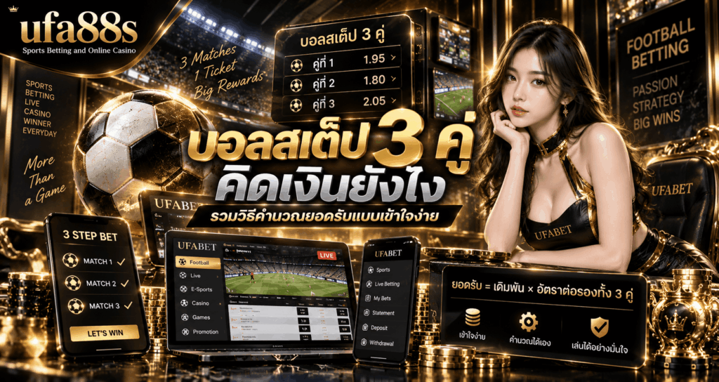 บอลสเต็ป 3 คู่ คิดเงินยังไง