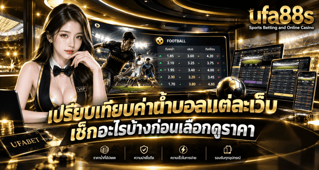 เปรียบเทียบค่าน้ำบอลแต่ละเว็บ