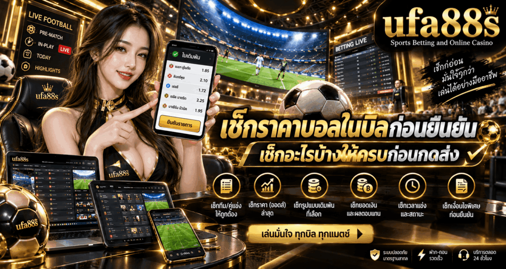 เช็กราคาบอลในบิลก่อนยืนยัน