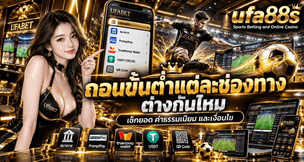 ถอนขั้นต่ำแต่ละช่องทางต่างกันไหม
